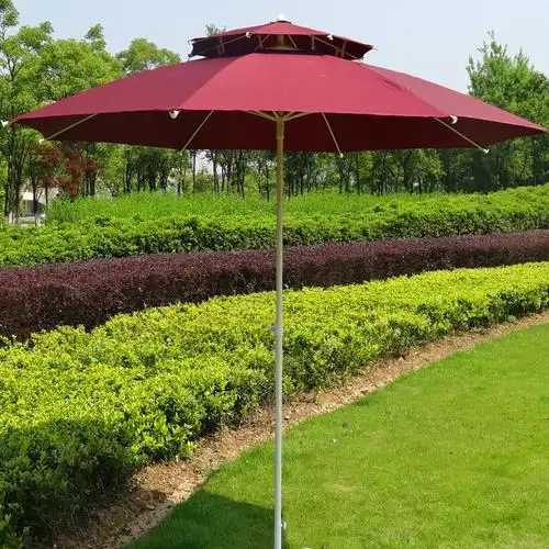 洁莱雅户外遮阳伞太阳伞庭院伞沙滩伞双顶伞摆摊伞3米广告伞定制【】-