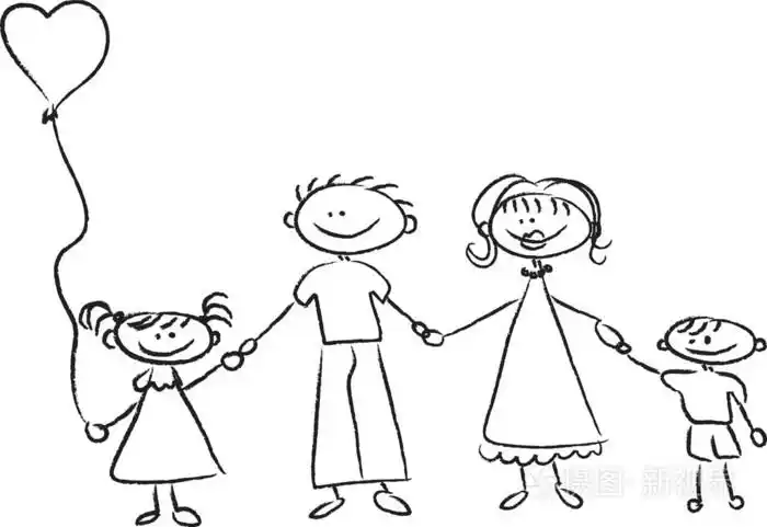 手牵手的幸福家庭