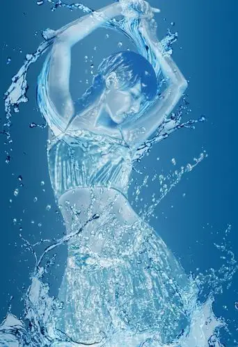 在ps中把人物制作成液态水人效果