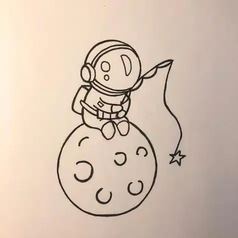 宇航员的简笔画法涂色