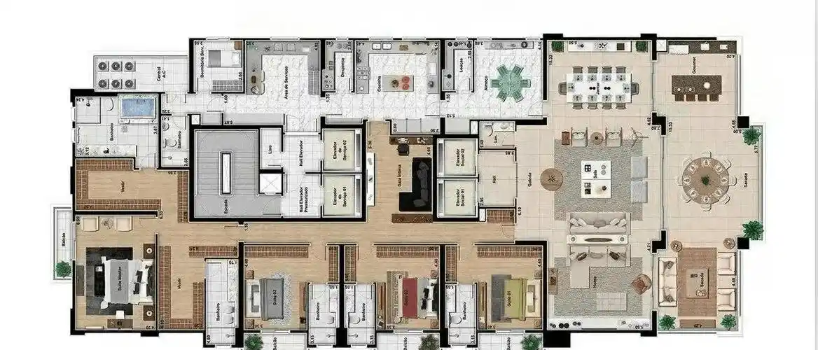 六百多平米的大平层天花板,顶级豪宅的代表作_卧室_区间_电梯