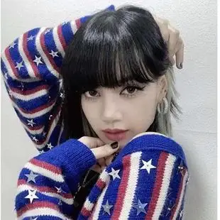 lisa同款挂耳假发女挑染全头套时尚气质减龄自然甜美可爱短发直发