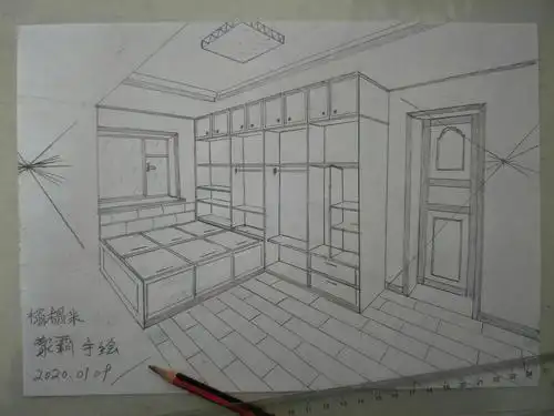 蒙霸装饰: 榻榻米,衣柜,橱柜,手绘画图.