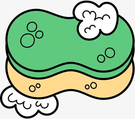 家庭用品打扫清洁海绵矢量图案