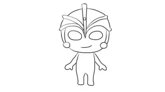 简单可爱的艾斯奥特曼儿童亲子简笔画