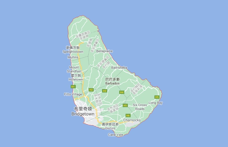 巴巴多斯地图港口