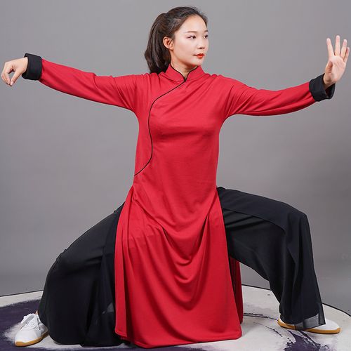 马蕾太极薄长款春夏透气表演飘逸太极服女下垂太极服