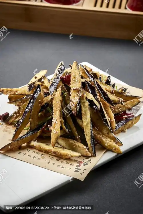 香炸椒麻茄条_正版商业图片_昵图网nipic.com