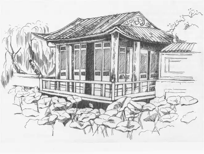 建筑手绘, 钢笔画--古典园林建筑写生