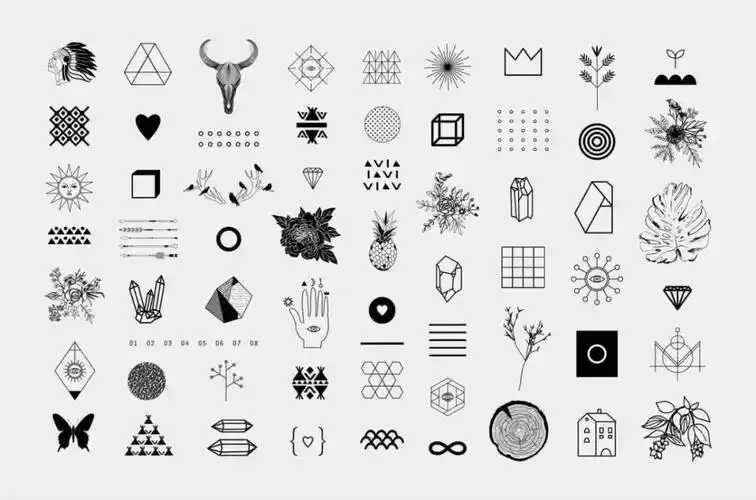 117个几何形状图形符号_设计