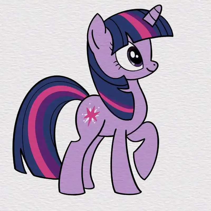 小马宝莉——紫悦绘画教程.#卡通人物 #画画96 #小马宝莉 - 抖音