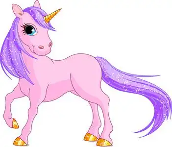 独角兽可爱的独角兽童话公主和独角兽贺卡可爱的卡通童话公主和独角兽