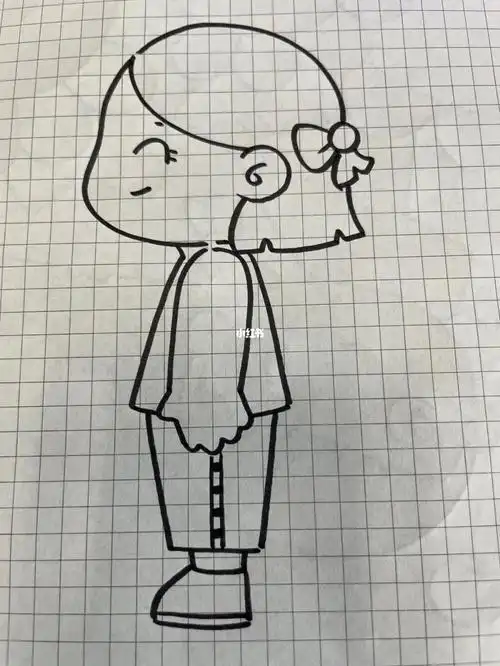 人体侧面半身的简笔画