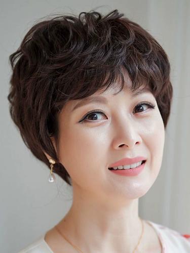 厂高档新款假发女短发真发自然蓬松饱满短卷发中老年妈妈整体全库