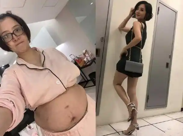 台湾女星掀起上衣晒孕肚!