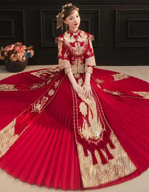 禾秀服中式婚礼新娘服装秀禾服年结服嫁衣凤冠霞帔秀禾女秀和服喜凤无