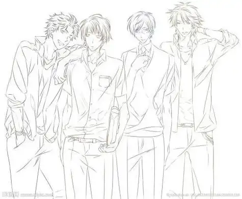 男生简笔画全身动漫