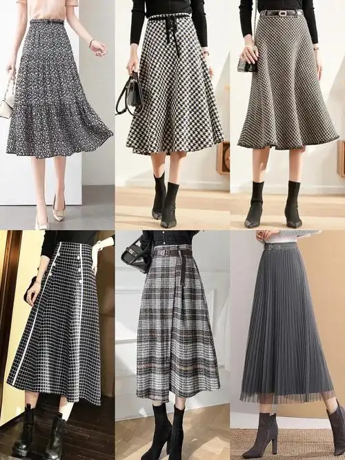 今天给大家分享中长款半身裙过膝款式,比较正式,适合上班的宝宝们穿搭