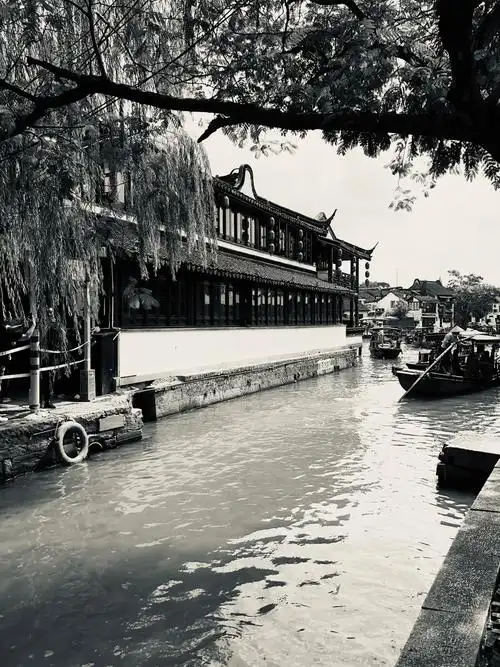 上海朱家角黑白片江南水乡小桥流水古意盎然0202