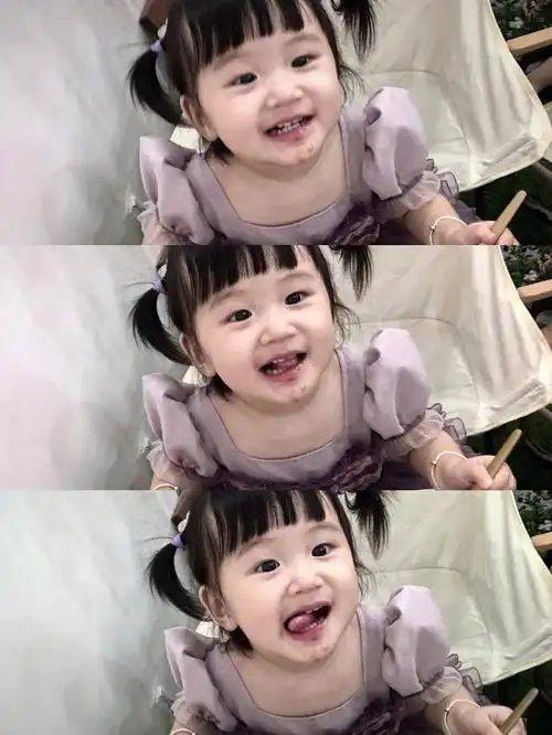 宝贝的小表情太赞了