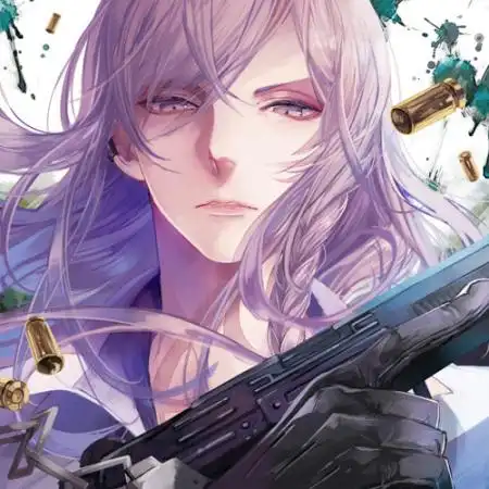 跪求动漫一紫发持枪帅哥大图,小图如下 p.s.请忽略水印