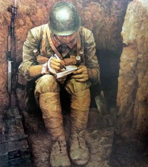 中国对越自卫反击战的油画(缅怀与我同龄的那代军人)