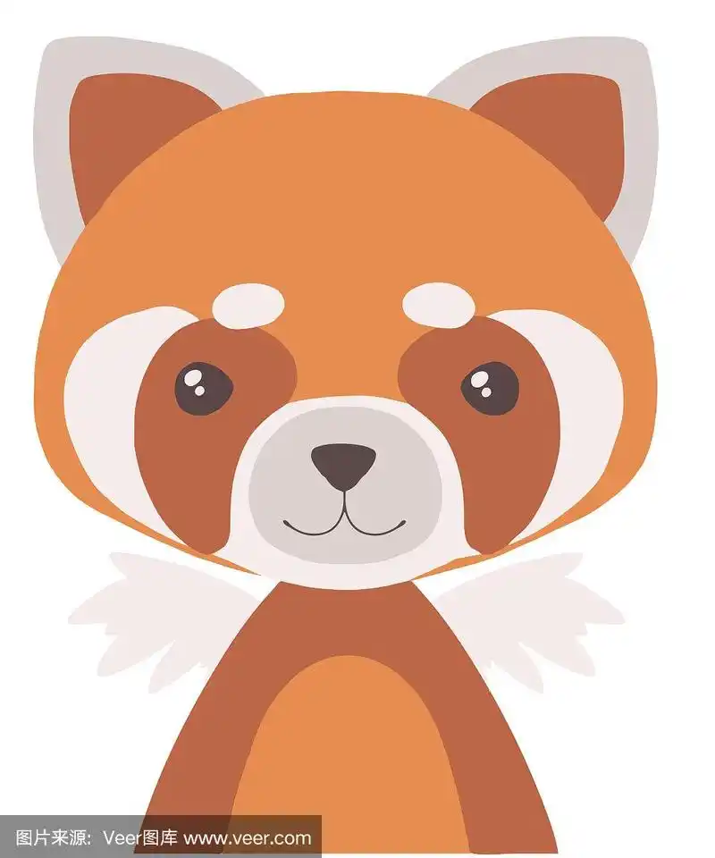 可爱的卡通风格的小熊猫熊矢量插图儿童