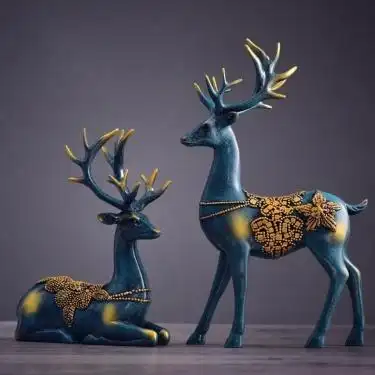 创意装饰品摆件梅花鹿工艺品电视柜家居办公室客厅玄关礼物装饰品