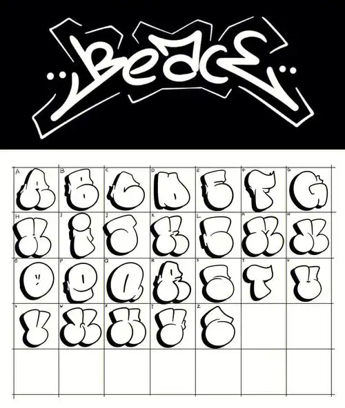 涂鸦泡泡字字母表