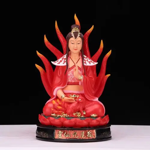 狐仙娘娘像 出马仙 招财姻缘增桃花九尾红狐白狐灵仙家居供奉神像
