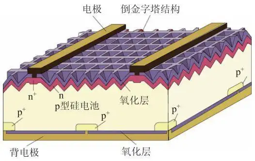 太阳能电池,图 2所示为其典型单晶硅背表面电池(perc)结构示意图