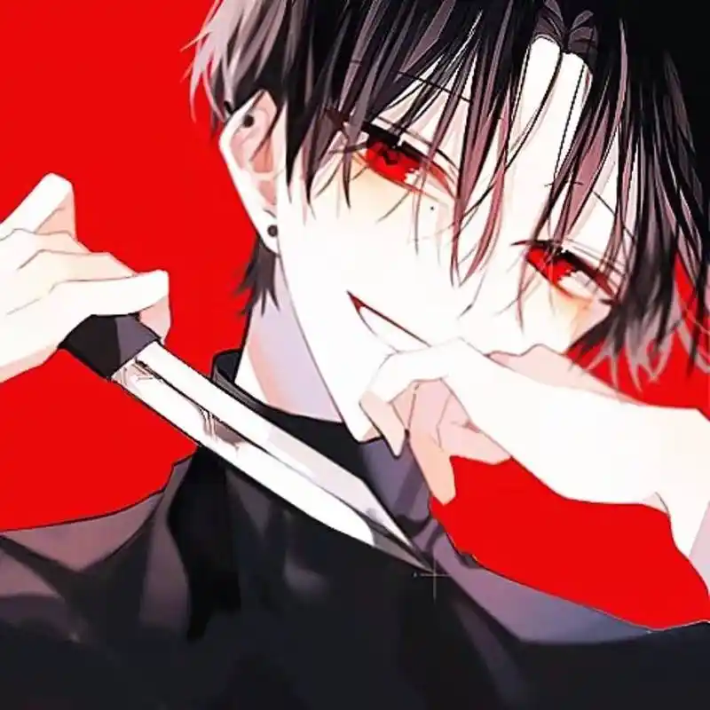 病娇系二次元动漫男生头像,爱情没有两全其美,只有两败俱伤