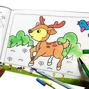 幼儿园儿童画画本涂色书 宝宝画画书绘画图画册涂鸦填色本3-6-8岁