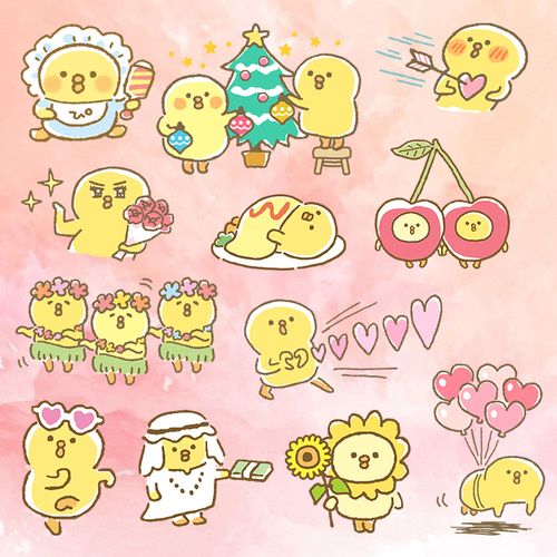 日本mind wave可爱网红卡通小鸡吱吱豆 diy素材手账日记本贴纸