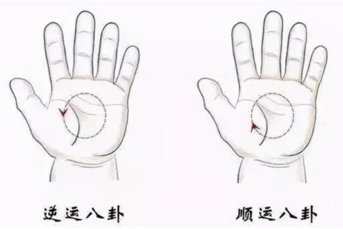 2,运八卦:症状轻顺运八卦,症状重逆运八卦.时间5分钟,左手.