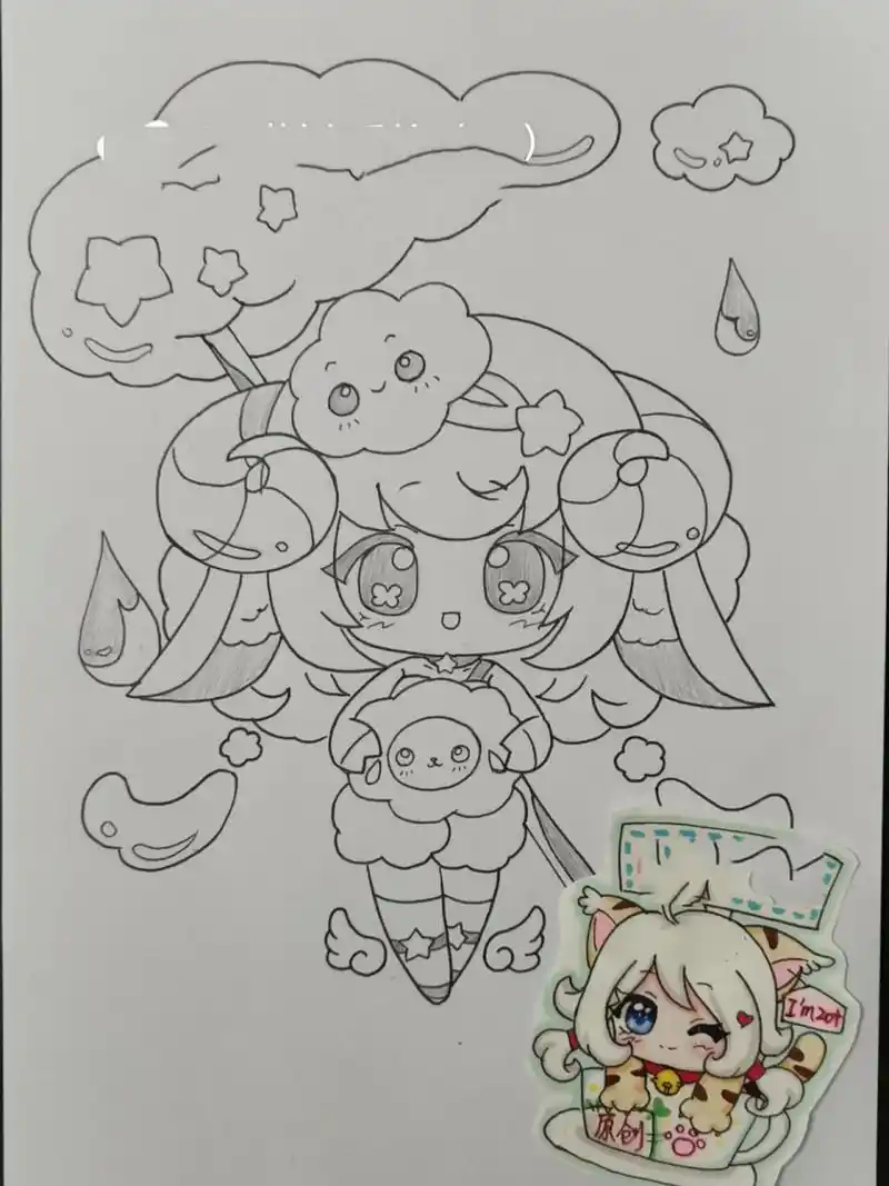 白羊十二星座女孩简笔画原创手绘画画的日常 原创(第3幅) 十二星座