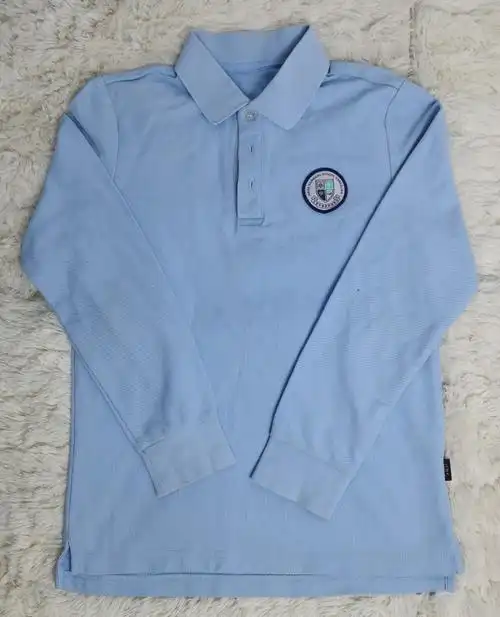 东莞市海德双语学校校服园服夏秋冬季运动装 小学海德蓝色短袖polo衫