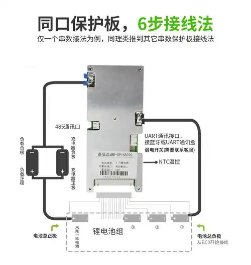 嘉佰达15串48v锂电池保护板 蓝牙上位机485电量显示锂电池管理bms