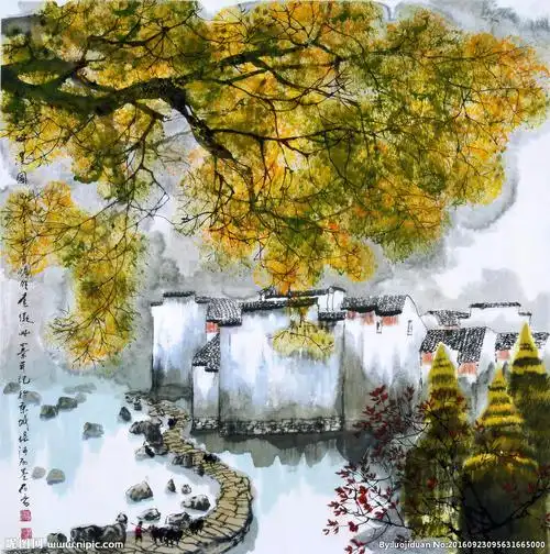 键 词:山水画 国画 水墨 江南水乡 水墨画