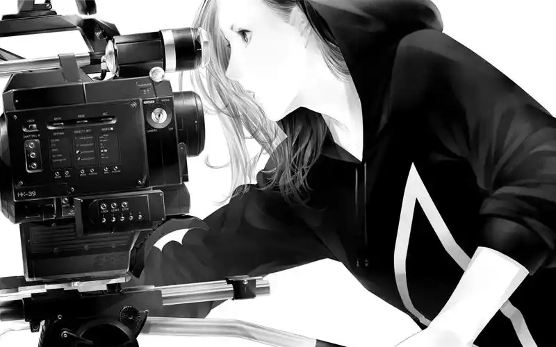 黑白动漫少女图片桌面壁纸