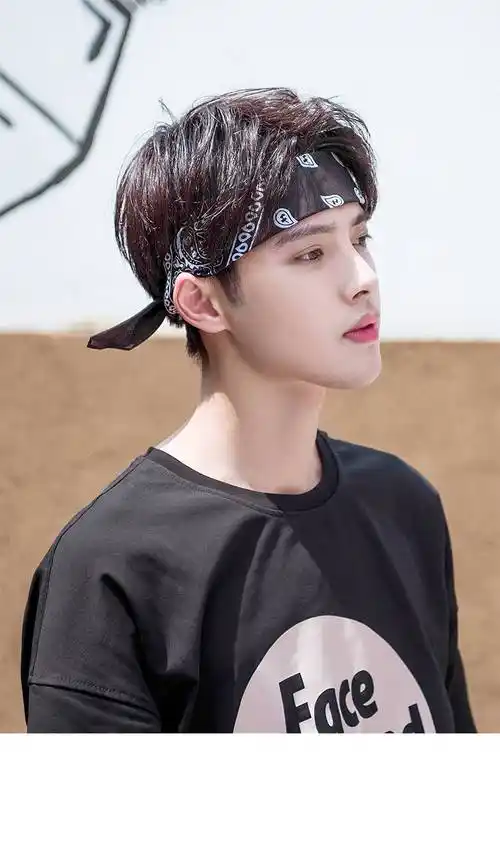 额头带男 头巾男生嘻哈发带篮球运动护额吸汗头带抹额头饰潮夏季洗脸