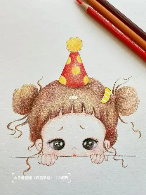 彩铅画卡通人物过程图