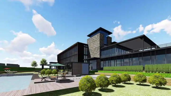 新中式酒店民宿cad施工图 su模型 效果图