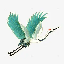 中国风仙鹤丹顶鹤国潮神话手绘