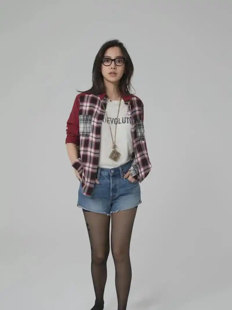 杨颖早期黑丝短裤穿搭,瘦归瘦,但瘦而不柴!身材还非常傲人!