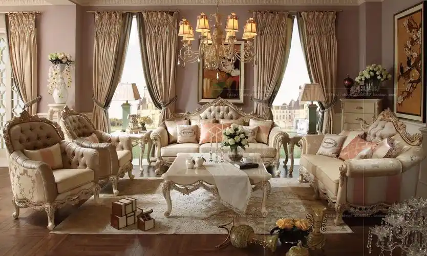 欧式布艺沙发组合实木123沙发组合客厅别墅奢华家具茶几边几特价