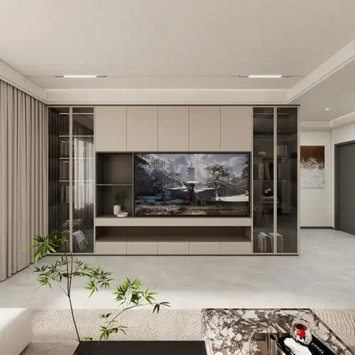 106㎡3室-现代简约一层客厅装修效果图第5张