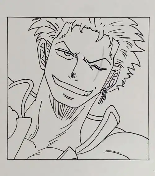 手绘海贼王索隆附过程