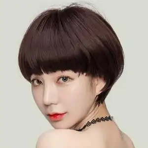 蘑菇头假发女短发帅气图片