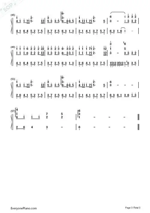 山有木兮-人鱼传说之长生烛主题曲双手简谱预览3